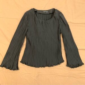 Emery Rose Elegant Black Pleated Women's Top